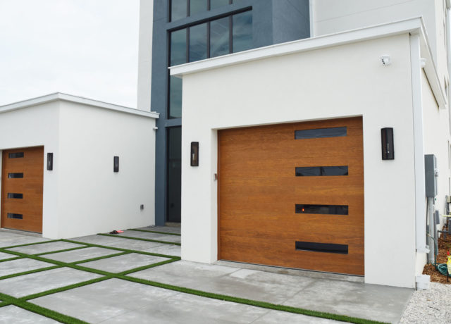 Contemporary Style Beach Front Garage Doors